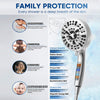 10 Setting Handheld Shower Head, High Pressure Shower Head with Filter, Silver